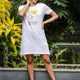 ONE SKY Printed Pure Cotton T-Shirt Dress-image-42