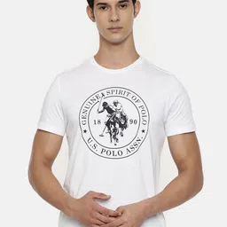U.S. Polo Assn. Men White & Navy Blue Printed Athleisure T-shirt-picture-42