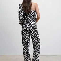 MANGO Polka Dot Printed Basic Jumpsuit with Belt image 2