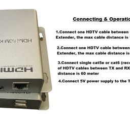 Hanutech Hdmi Extender Over Cat6/Cat5e with USB Kvm, Support IR Control,1080p@60Hz,Local Loop-out Upto 60M- 1 Year Warranty image 4