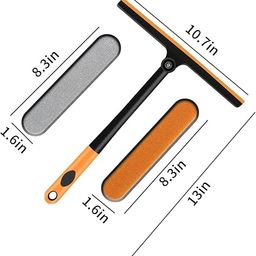 Wipsor 3 in 1 Glass Cleaner Wiper for Windows,Mirrors,Glass,Floor,Stove| 360 Degree Foldable Comfortable Grip Car Windshield Rotating Wiper Double-Layer Sponge Brush. image 3