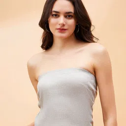 SASSAFRAS BASICS Ribbed Strapless Cotton Tube Top-image-12