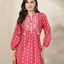 Nayam By Lakshita Mandarin Collar Printed Bohemian Tunic-image-38