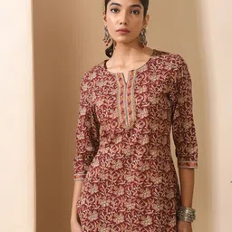KALINI Floral Printed Pure Cotton Tunic-picture-33