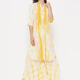 FABNEST Yellow & Off White Printed Tunic-image-41