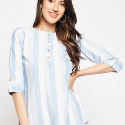WEAVLLITE Striped Roll-Ups Sleeves Tunic-picture-14