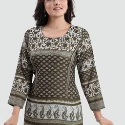 Saree Swarg Green Printed Summer Tunic-picture-20