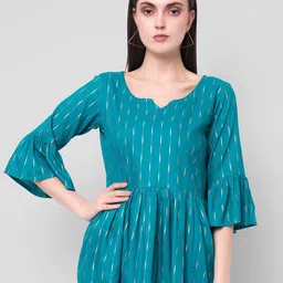 KALINI Turquoise Blue Printed Tunic-image-39