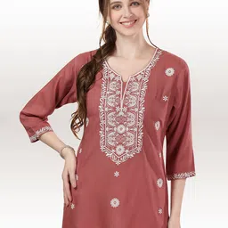keshubaba Ethnic Motifs Embroidered Chikankari Kurti-picture-33