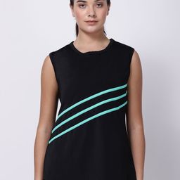STUDIOACTIV Women Black & Green Printed T-shirt-image-31