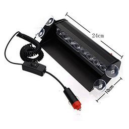 Auto Hub Waterproof 8 LED Red Blue Police Flashing Light for All Cars- Material: Metal & Plastic, 1 Unit image 3