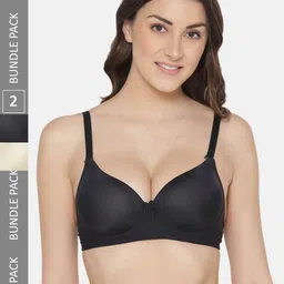 Tweens Black & Beige Set of 2 Heavily Padded Non Wired Push-Up Bra-7