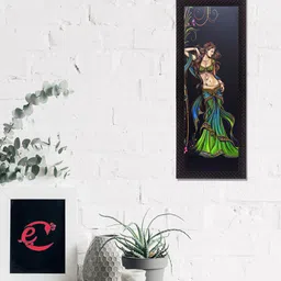 eCraftIndia Grey & Green Beautiful Woman Satin Matt Texture UV Wall Art-image-75