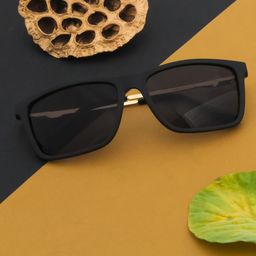 Ted Smith Unisex Grey Lens & Black Wayfarer Sunglasses with UV Protected Lens DART_C1 image 2