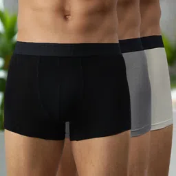 Heelium Pack of 3 Bamboo Super Soft & Odour Free Comfort Fit Trunks P3-TRUNK-BLKDGLG-S-picture-55