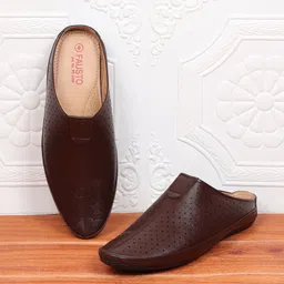 FAUSTO Men Brown Perforations PU-image-49
