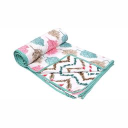 RF RELAXFEEL White & Pink Ethnic Motifs Cotton Heavy Winter 150 GSM Double Bed Dohar-image-43