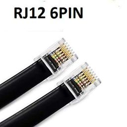 truvic Lapbattery RJ12 6P6C 6pin Straight Modular Cable Black image 2