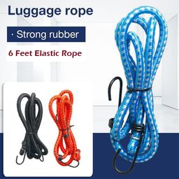 S Cart Multipurpose Elastic Flexible Bungee Rope/Luggage Strap/Bungee Cord with Corner Metal Hooks (6ft, Multicolor, Set of 3) image 4