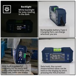 XPR3SS 400mAh Rechargeable Mini Digital Protractor Inclinometer Compact Digital Angle Finder Level Dual Axis Angular Measurer Digital Meter image 4