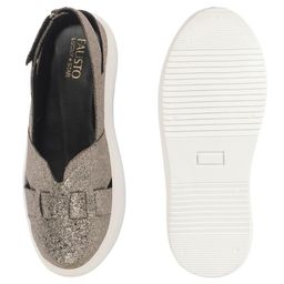 fausto Women's Embellished Backstrap Height Enhancer Hook and Loop Slip on Shoes|Casual Shoe|Evening Party Shoe|Anti Skid Sole image 5