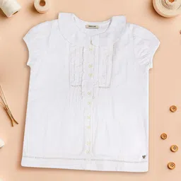 INCLUD Girls Peter Pan Collar Ruffles Solid Top-image-38