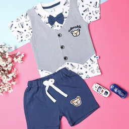 V-Mart Unisex Kids Printed T-shirt with Shorts-picture-55