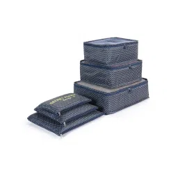 House of Quirk Printed Packing Cubes for Travel Organizer Bags Set of 6 (Blue Star)-picture-37