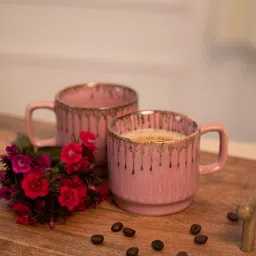 ARAVALII 4 Pieces Textured Glossy Ceramic Cups-40