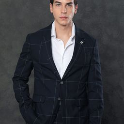 RARE RABBIT Men Checked Single-Breasted Tailored-Fit Two-Piece Suit-40