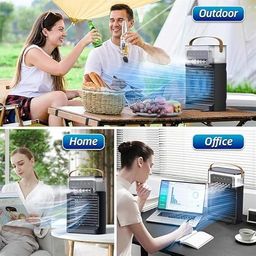 dynart Portable Air mini cooler & fan Small Personal Air cooler Usb Power Mini Desktop Cooling Misting fan with Timer & 360 speed Adjustable For Office Room Desk And Car image 5
