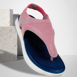 KazarMax Textured Open Toe Mesh T-Straps Flats-10