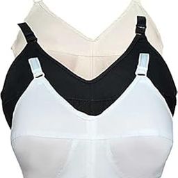 Women's Cotton Non Padded Wired Regular, Full-Coverage Bra Pack of 3 (38D White, Black, Skin)-picture-4