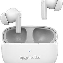 Amazon Basics True Wireless in-Ear Earbuds with Mic, 10MM Dual Drivers, Touch Control, IPX5 Sweat & Water Resistant, Bluetooth 5.1, Up to 50 Hours Play Time, Type-C Fast Charging (White)-1