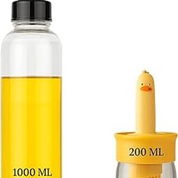 COOLBIT PHLYPONN 1000ml Plastic Oil Dispenser Bottle With 200ml Plastic Oil Bottle With Silicone Brush For Havy Premium Set Cooking Vinegar Sauce BBQ Grill Frying Baking,Air Fryer.-30