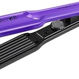 Ikonic Crimp and Style Hair Crimper, Wide Ceramic Textured Plate, Instant Heat Up, Multiple Temprature Setting, Black & Purple-45