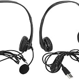 Call Center Headset with Microphone, Customer Service Headset Hands Stereo Corded Binaural Pc Noise Cancelling Headphone for Phone Sales, Office USB/3.5Mm Headphones(3.5mm Model)-23
