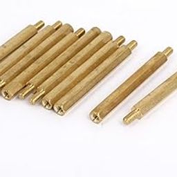 M3 (Machine tool accessories) Male to Female Thread Insulated Brass Standoff Hexagonal Spacer 40+6mm (90ry507qf368) Long 10pcs-image-3