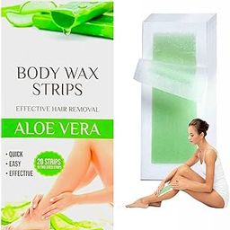 Hair Removal Waxing Strips for Face – 20 Pcs Eyebrow, Upper Lip, Chin Wax Strips for Women & Girls – Facial Wax for Home & Salon Use (Pack Of 3 Standard, Aloe vera)-image-30