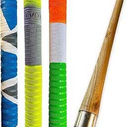 Sixteen Rubber Cricket Bat Handle Grips with Wooden Grip Cone for Better Shock Absorption (3 Rubber Grips and 1 Cone) - Multicolor 1-image-13