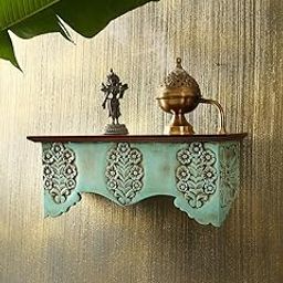 J.L.HOME DECOR Hand Carved Vintage Finish Wall Shelves Wall Shelf in Solid Hard Wood…-1