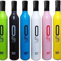 Stylish Umbrella Folding Plastic Wine Bottle Deco Umbrella/Travel Unique Folding Umbrella with Plastic Case (Multicolor) (Pack Of 1) (Random Color)-38