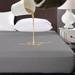 Sleep Matic waterproof 84"x 72" cotton fitted king size mattress protector bed cover Grey-26