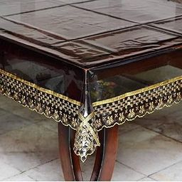 MONKDECOR PVC Black Transparent Table Cover for 2 Seater Square Table | Waterproof, Heat-Resistant, Wipeable Plastic Table Protector | Soft Flexible Sheet for Home, Office & Kitchen Use (48x48 Inch.)-picture-9