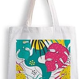 Canvas Tote Bags for Women, College Bag for Girls, Tote Bag for Shopping, Travel & Beach Bags for Women - Leaves Painting - D No - 203-image-40