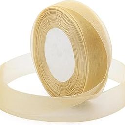 IMPRINT Oranganza Sheer Ribbon 1 Inch Light Golden | 35 Meter Roll-image-29