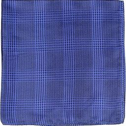peluche Poly-Silk Broad Checkered Blue Pocket Square For Men-picture-8