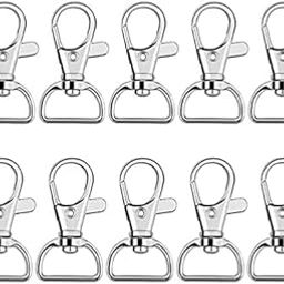 Dotpot Metal Lobster Claw Clasps - Wide 3/4 Inch D Ring - 360 Swivel Trigger Snap Hooks by Specialist ID (Silver) (Pack of 15)-picture-20