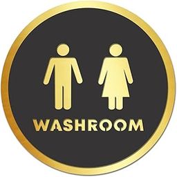Berrybox Acrylic Washroom Sign Board For Stores, Café, Hotel, Restaurant, Business, Shop Self-Adhesive And Waterproof Size : 6 Inch Set of 1 Sign Board (washroom)-image-29