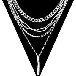 4 set necklaces for women, choker necklace, paperclip chain, layered jewelry link, personality fringe pendant, 2000s womens and girls' fashion-image-17